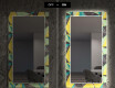 Dekorative vægspejle over spisebord med LED lys - Abstract geometric #7