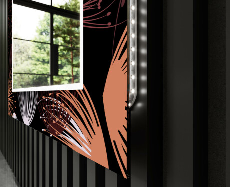 Dekorativt spejl med LED baggrundsbelysning til stuen - dandelion #11