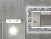 Dekorativt spejl med LED baggrundsbelysning til stuen - black and white jungle #4