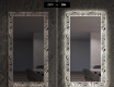 Dekorativt spejl med LED baggrundsbelysning til stuen - black and white jungle #7