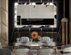 Dekorative vægspejle over spisebord med LED lys - Marble pattern #12