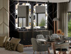 Dekorative vægspejle over spisebord med LED lys - Marble pattern #2