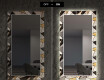 Dekorative vægspejle over spisebord med LED lys - Marble pattern #7