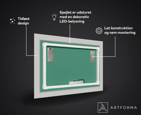 Dekorative LED spejl stort til stuen - Leaves #3