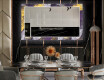 Dekorative vægspejle over spisebord med LED lys - Round stamp #12