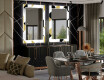 Dekorativt spejl med LED baggrundsbelysning til spisestuen - geometric patterns #2