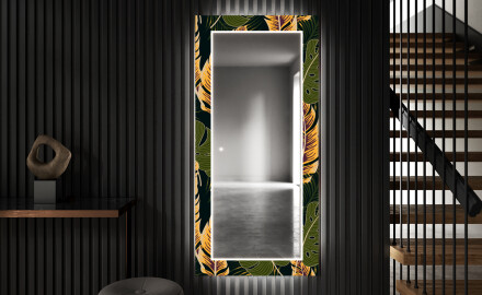 Designer spejl med lys til entre - Botanical flowers
