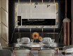 Dekorations spejl spisebord med LED - Golden leaves #12