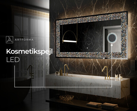 Dekorations spejl med LED - Natural Stones #8