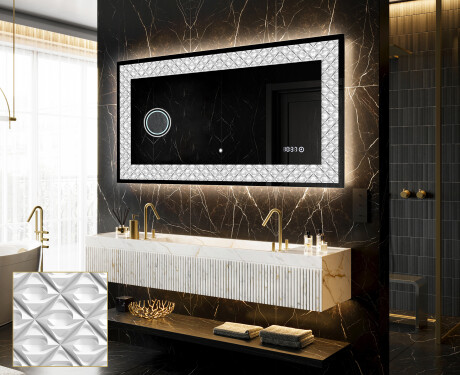 Dekorations spejl med LED - Marble Uplift