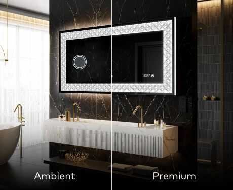 Dekorations spejl med LED - Marble Uplift