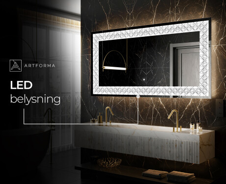 Dekorations spejl med LED - Marble Uplift #6