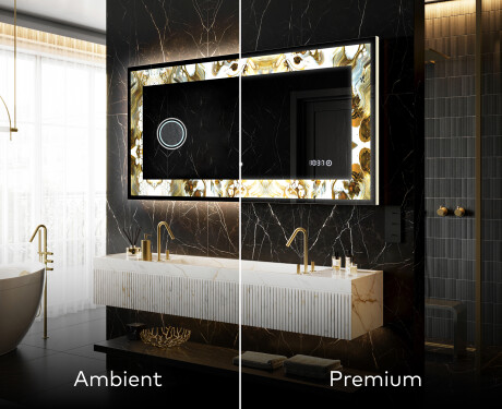 Dekorations spejl med LED - Golden Streaks