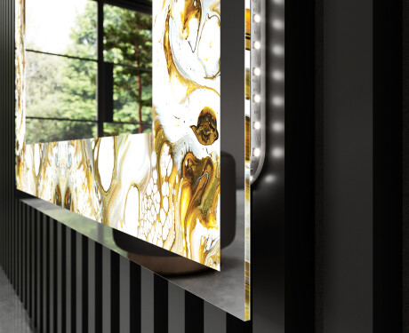 Dekorations spejl med LED - Golden Streaks #3