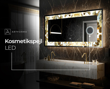 Dekorations spejl med LED - Golden Streaks #9