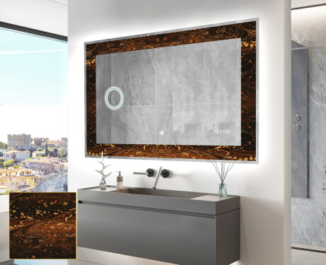 Dekorations spejl med LED - Amber Shell