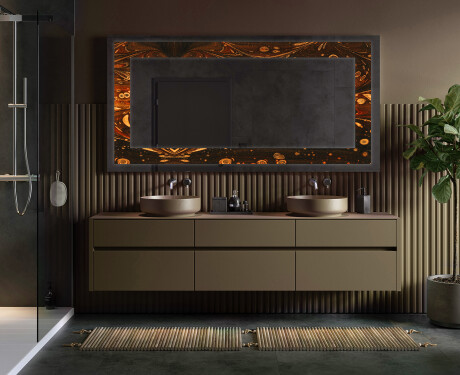 Dekorations spejl med LED - Amber Shell #4