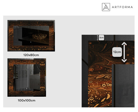 Dekorations spejl med LED - Amber Shell #2