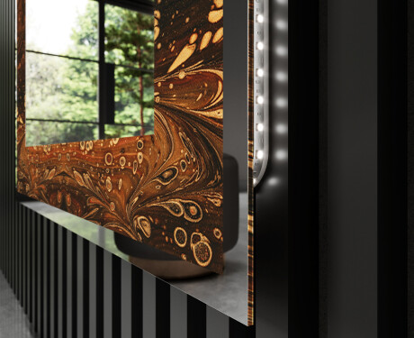 Dekorations spejl med LED - Amber Shell #3