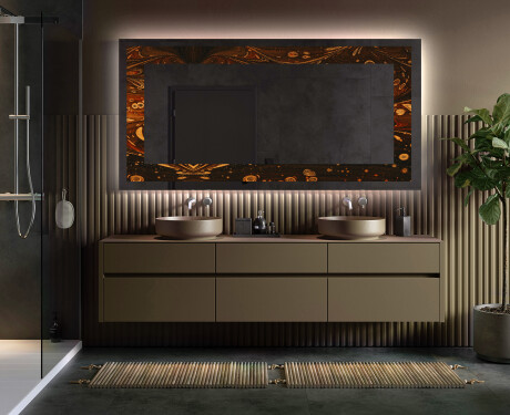 Dekorations spejl med LED - Amber Shell #5