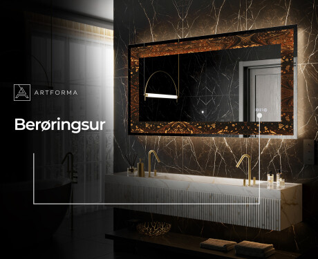 Dekorations spejl med LED - Amber Shell #7
