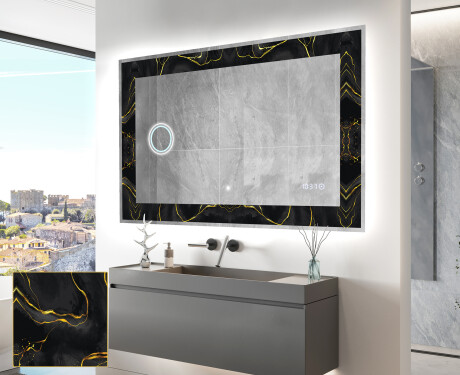 Dekorations spejl med LED - Golden Veins