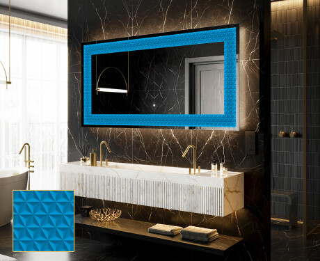 Dekorations spejl med LED - Symmetrical Diamonds