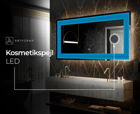 Dekorations spejl med LED - Symmetrical Diamonds #6
