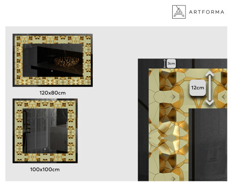 Dekorations spejl med LED - Glow Geometry #2