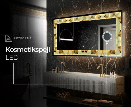 Dekorations spejl med LED - Glow Geometry #6