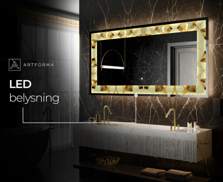 Dekorations spejl med LED - Glow Geometry #7