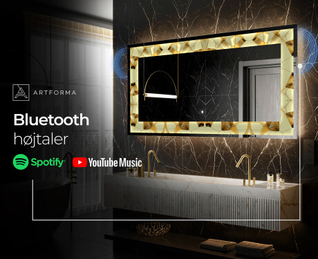 Dekorations spejl med LED - Glow Geometry #9