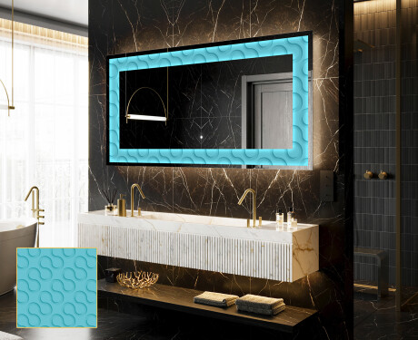 Dekorations spejl med LED - Divergent Lines