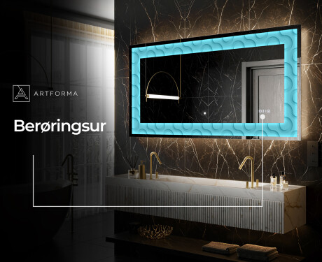 Dekorations spejl med LED - Divergent Lines #7
