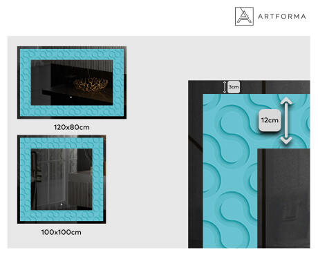 Dekorations spejl med LED - Divergent Lines #2