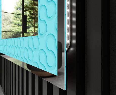 Dekorations spejl med LED - Divergent Lines #3