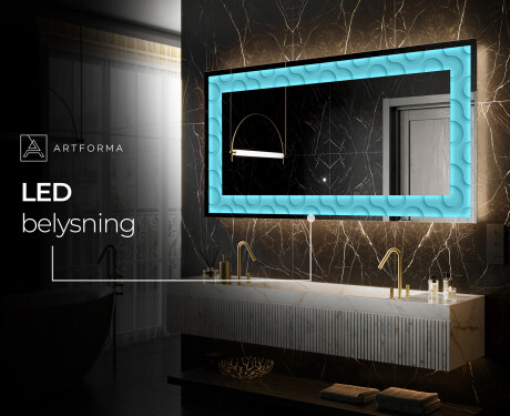 Dekorations spejl med LED - Divergent Lines #7