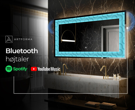 Dekorations spejl med LED - Divergent Lines #9