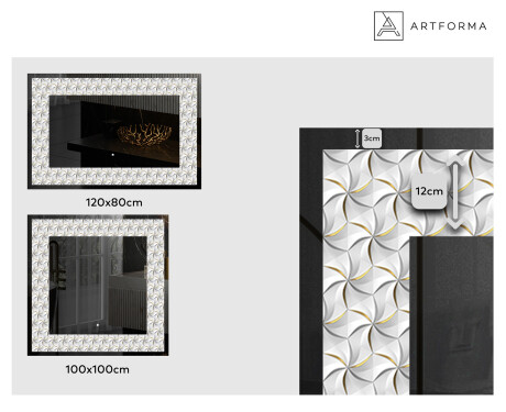 Dekorations spejl med LED - Dynamic Whirls #2