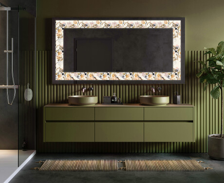 Dekorations spejl med LED - Floral Reflections #4
