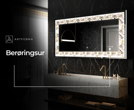 Dekorations spejl med LED - Floral Reflections #5