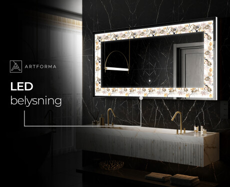 Dekorations spejl med LED - Floral Reflections #7