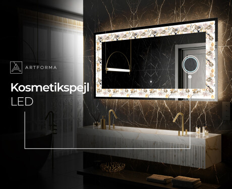 Dekorations spejl med LED - Floral Reflections #8