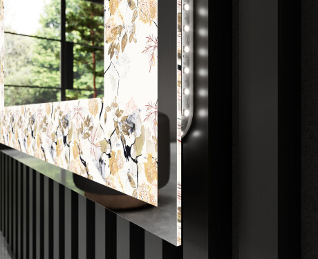 Dekorations spejl med LED - Floral Reflections #3