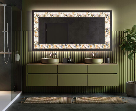 Dekorations spejl med LED - Floral Reflections #5