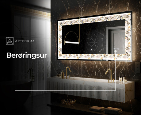 Dekorations spejl med LED - Floral Reflections #6