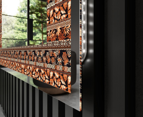 Dekorations spejl med LED - Abstract Leaves #3