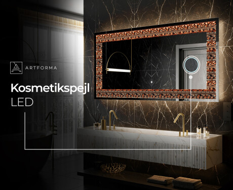 Dekorations spejl med LED - Abstract Leaves #9