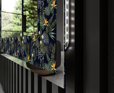Dekorations spejl med LED - Vintage Leaves #3