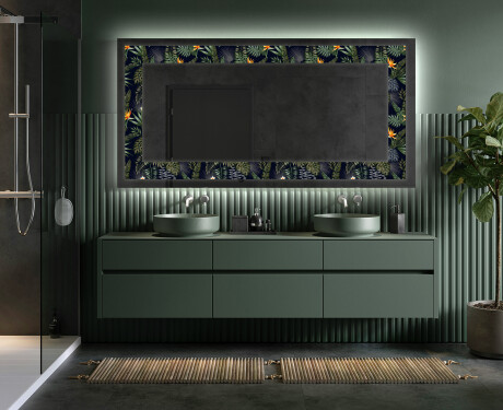 Dekorations spejl med LED - Vintage Leaves #5